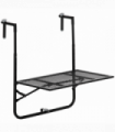 Balcony Hanging Table, Metal Wall Mount Desk, Adjust Black