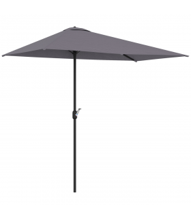 Half Parasol Semi Round UmbrellaCrank 2.3m, Grey NO BASE INCLUDED