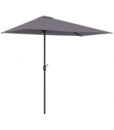 Half Parasol Semi Round UmbrellaCrank 2.3m, Grey NO BASE INCLUDED