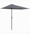 Half Parasol Semi Round UmbrellaCrank 2.3m, Grey NO BASE INCLUDED