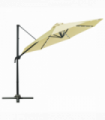 3m Cantilever Parasol Patio Umbrella with LED Solar Light Beige