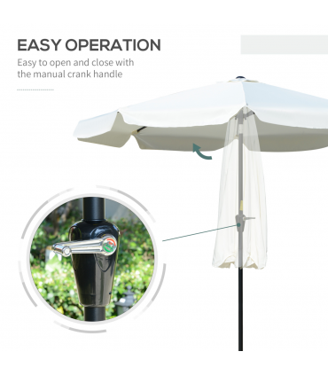 2.66m Patio Umbrella Parasol Outdoor Cream White
