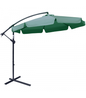 2.7m Garden Banana Parasol Cantilever Umbrella with Crank Green