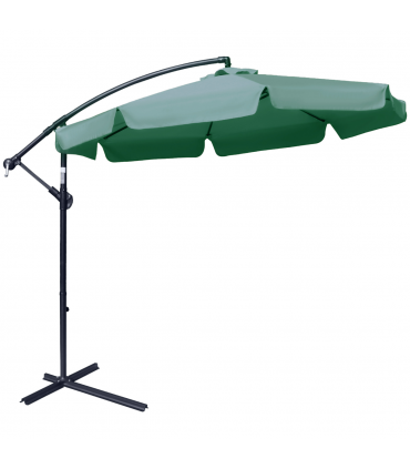 2.7m Garden Banana Parasol Cantilever Umbrella with Crank Green