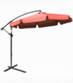 2.7m Banana Parasol Cantilever Crank Handle Wine Red