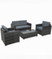 4-Seater Rattan Sofa Set Table