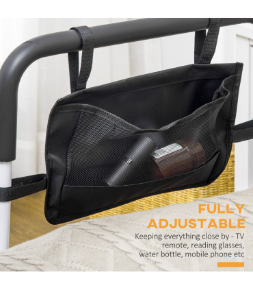 Adjustable Bed Assist Rail Grab Bar for Senior and Disabled White