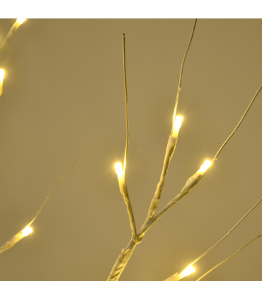 HOMCOM 4ft Artificial White Birch Tree Light  72 Warm White Pre-Lit LED Light