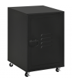 Bedside Table, Rolling End Side Table, Mobile Storage Cabinet Black