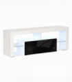 HOMCOM 140cm TV Stand Cabinet High Gloss TV Stand Unit  LED RGB Light Storage