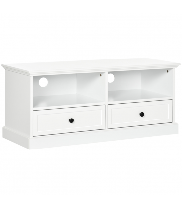 HOMCOM TV Stand with Drawers Shelves and Cable Management, for 45" TVs, White