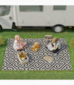 121x182cm Reversible Outdoor Rug Portable Plastic Straw RV  Outsunny