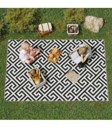 121x182cm Reversible Outdoor Rug Portable Plastic Straw RV  Outsunny