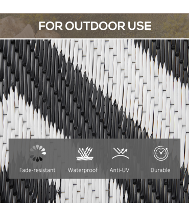 121x182cm Reversible Outdoor Rug Portable Plastic Straw RV  Outsunny