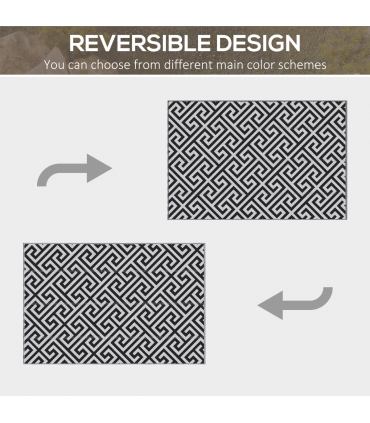 121x182cm Reversible Outdoor Rug Portable Plastic Straw RV  Outsunny