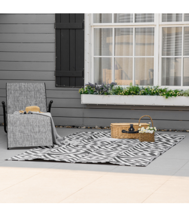 121x182cm Reversible Outdoor Rug Portable Plastic Straw RV  Outsunny