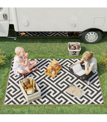 121x182cm Reversible Outdoor Rug Portable Plastic Straw RV  Outsunny