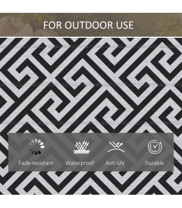 121x182cm Reversible Outdoor Rug Portable Plastic Straw RV  Outsunny