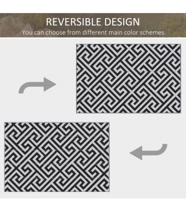 121x182cm Reversible Outdoor Rug Portable Plastic Straw RV  Outsunny