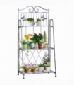 Outsunny 3-Tier Metal Folding Plant Stand Display Rack Bookshelf Unit Outdoor