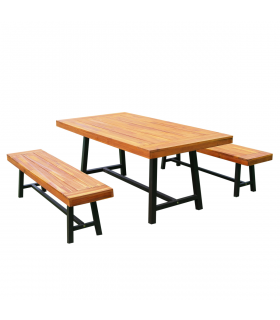 3 Pieces Acacia Wood Picnic Dining Set Outdoor Indoor Furniture Outsunny