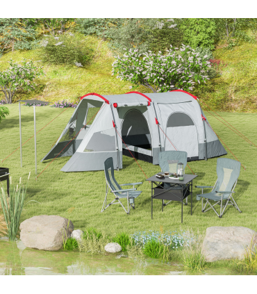 Aluminum Camping Table Roll-Top Folding Table Picnic Table w/ Mesh  Bag, Black