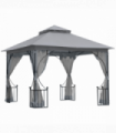 Gazebo Party Tent Canopy Sun Shade for Patio Garden Light Grey 3x3(m) Outsunny