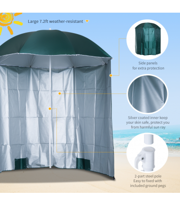 2.2M Fishing Umbrella Garden parasol Outdoor Sun Shelter Shade Canopy Outsunny