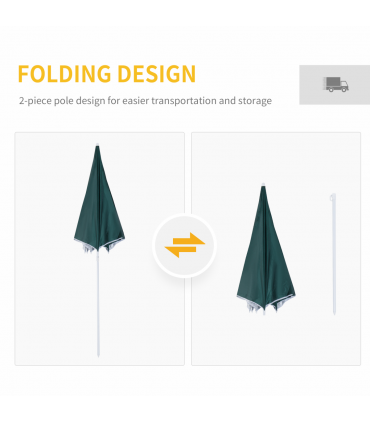 2.2M Fishing Umbrella Garden parasol Outdoor Sun Shelter Shade Canopy Outsunny