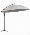 3(m) Cantilever Shanghai Parasol w/ Crank Handle, Cross Base, Grey Outsunny