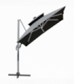 3m Cantilever Parasol LED Patio Umbrella for Lawn Beach Poolside Grey Outsunny