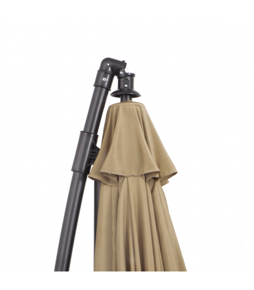 3(m) Cantilever Shanghai Parasol w/ Crank Handle, Cross Base, Khaki Outsunny