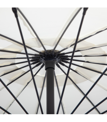 3(m) Cantilever Shanghai Parasol Crank Handle, Cross Base, Off-White Outsunny