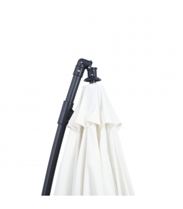 3(m) Cantilever Shanghai Parasol Crank Handle, Cross Base, Off-White Outsunny