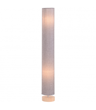 Floor Lamp Wooden Base, Linen Fabric Grey 120H cm x 15cm x 15cm Uplighter
