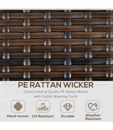 6 PCS Patio PE Rattan Sofa Furniture Set Dining Table Outsunny