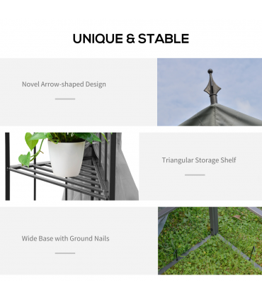 3 x 3(m) Garden Gazebo Double Top Gazebo Canopy w/ Curtains Grey Outsunny