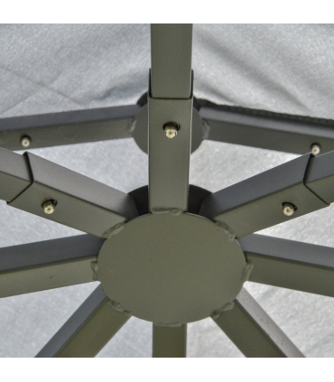 3 x 3(m) Garden Gazebo Double Top Gazebo Canopy w/ Curtains Grey Outsunny