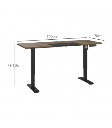 Height Adjustable Electric Standing with 4 Memory Preset Black Vinsetto