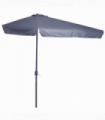 2.3m Half Round Parasol Garden Sun Umbrella Metal w/ Crank Grey Outsunny