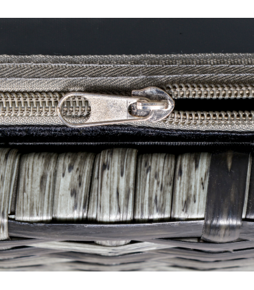 PE Rattan Bench Mixed Grey 102cmx51cmx52cm Wicker Storage Basket Seat