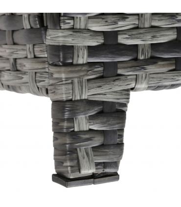 PE Rattan Bench Mixed Grey 102cmx51cmx52cm Wicker Storage Basket Seat