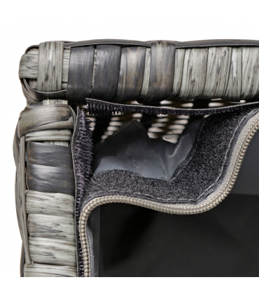 PE Rattan Bench Mixed Grey 102cmx51cmx52cm Wicker Storage Basket Seat