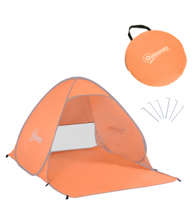 Beach Tent Instant Camping Pop up Tent Sun Shade Shelter, Orange Outsunny