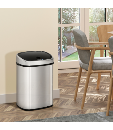 Sensor Bin Chrome ABS Plastic Mirror Stainless Steel Touch-Free Lid