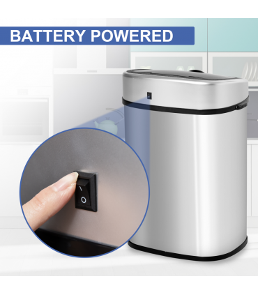 Sensor Bin Chrome ABS Plastic Mirror Stainless Steel Touch-Free Lid