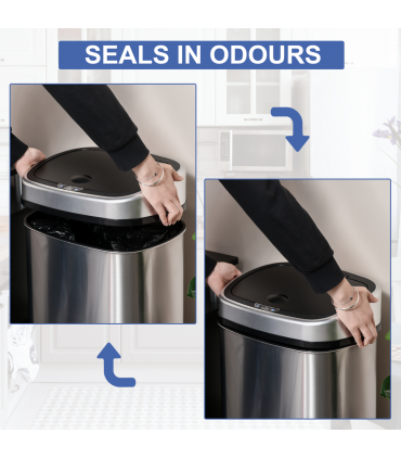 Sensor Bin Chrome ABS Plastic Mirror Stainless Steel Touch-Free Lid