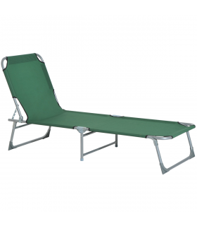 Camping Cot Picnic Sun Lounger Portable Folding Chair Patio Green Outsunny