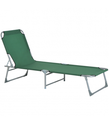 Camping Cot Picnic Sun Lounger Portable Folding Chair Patio Green Outsunny