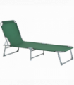 Camping Cot Picnic Sun Lounger Portable Folding Chair Patio Green Outsunny